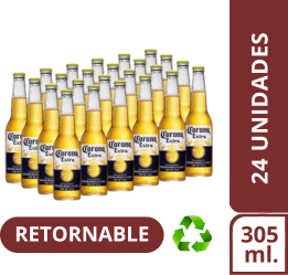 CERVEZA CORONA EXTRA 24 UND. X 305 ml